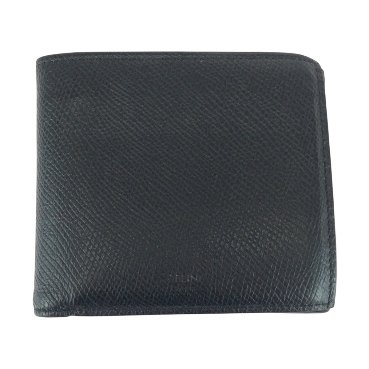 CELINE Bifold Wallet leather Black SilverMetal