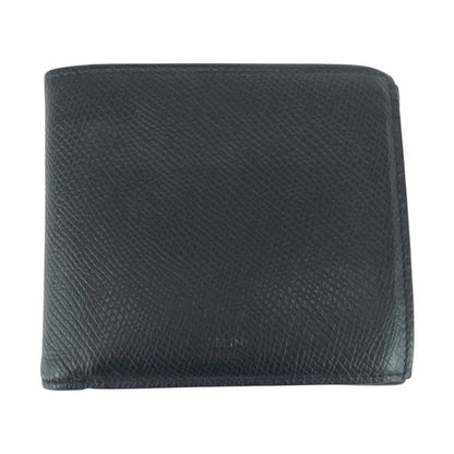 CELINE Bifold Wallet leather Black SilverMetal