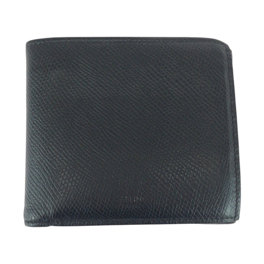 CELINE Bifold Wallet leather Black SilverMetal