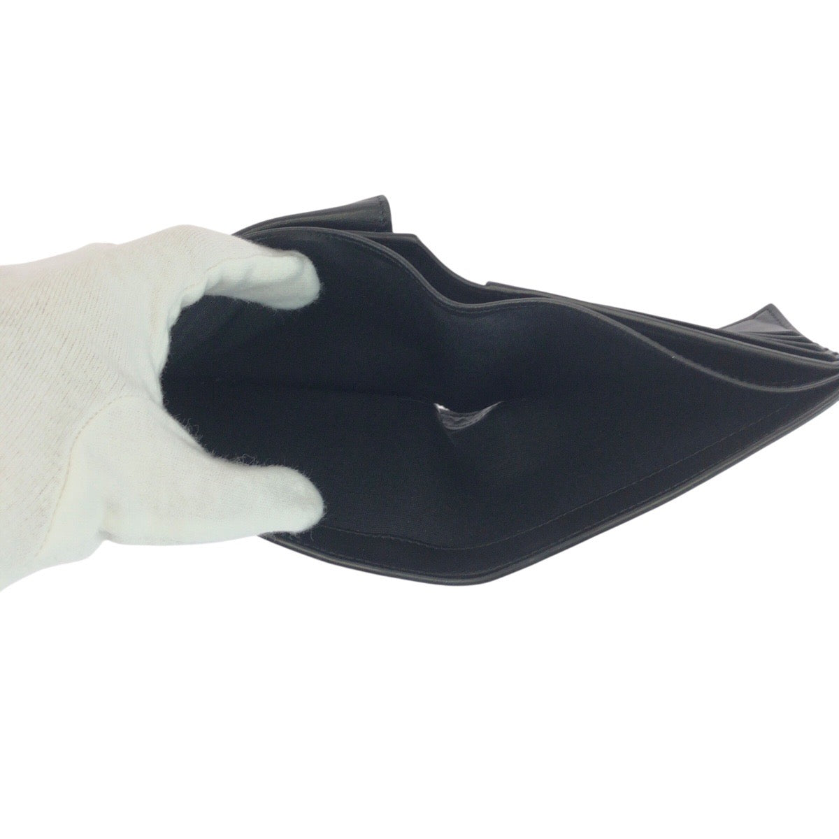 CELINE Bifold Wallet leather Black SilverMetal