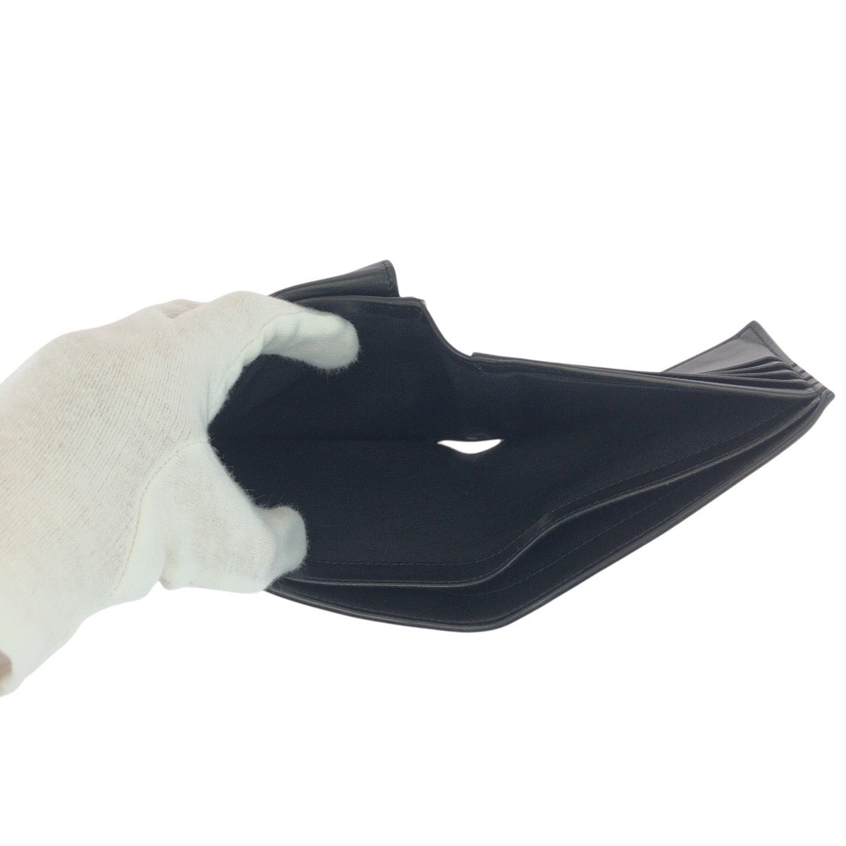 CELINE Bifold Wallet leather Black SilverMetal