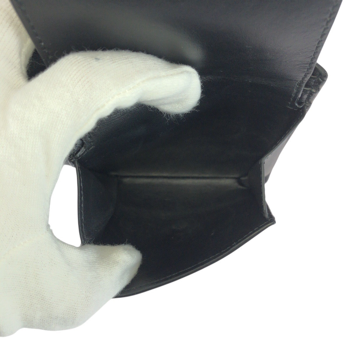 CELINE Bifold Wallet leather Black SilverMetal