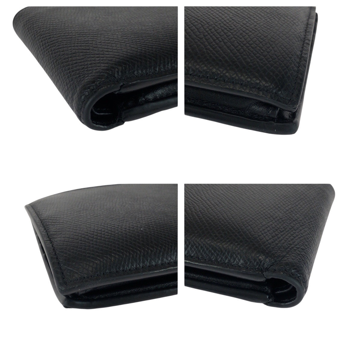 CELINE Bifold Wallet leather Black SilverMetal