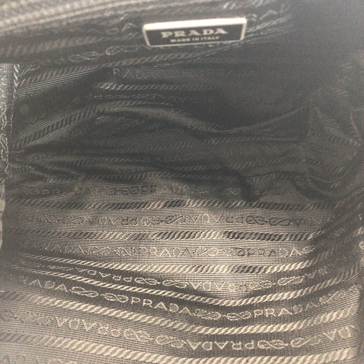 PRADA Shoulder Bag Nylon Black SilverMetal Test Triangle With logo
