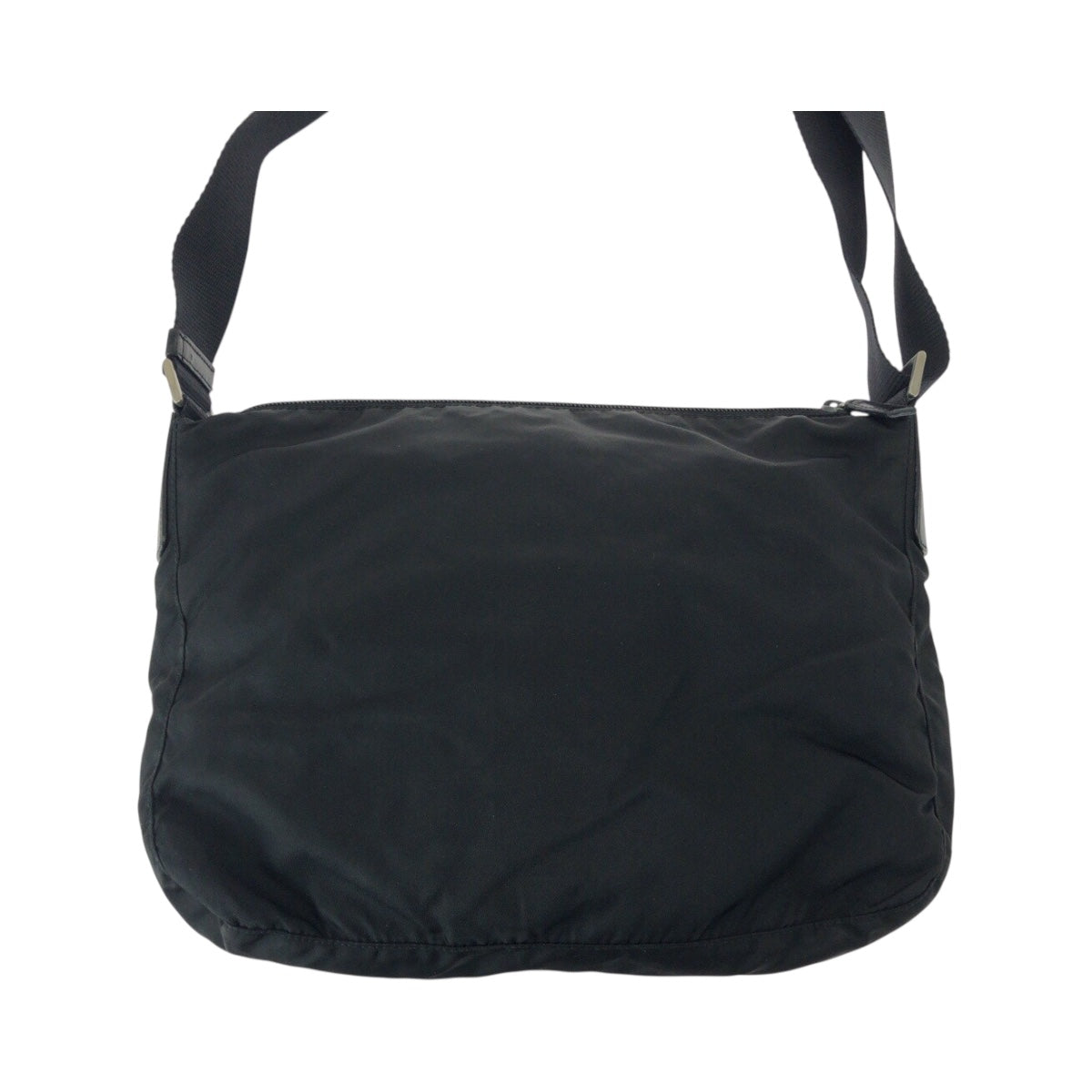 PRADA Shoulder Bag Nylon Black SilverMetal Test Triangle With logo