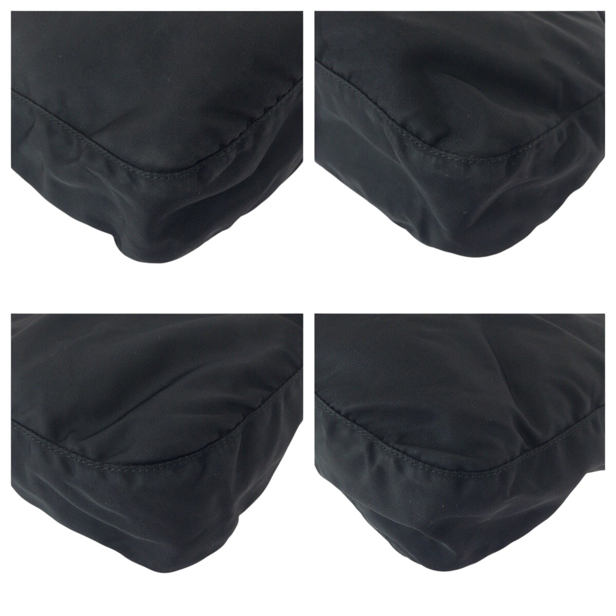 PRADA Shoulder Bag Nylon Black SilverMetal Test Triangle With logo