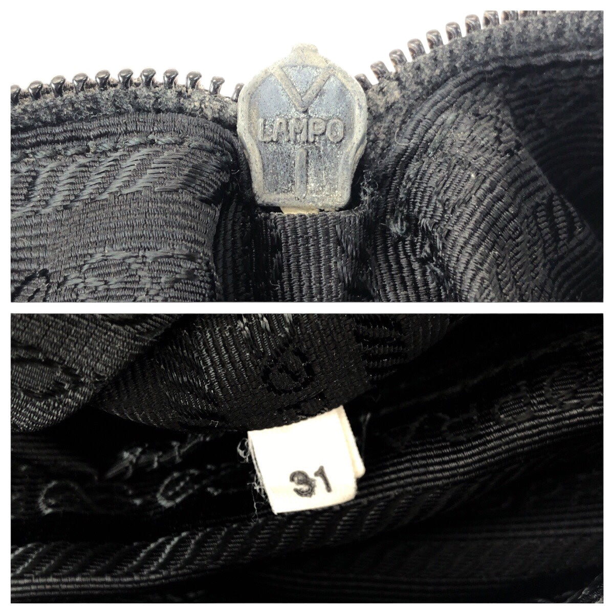 PRADA Shoulder Bag Nylon Black SilverMetal Test Triangle With logo