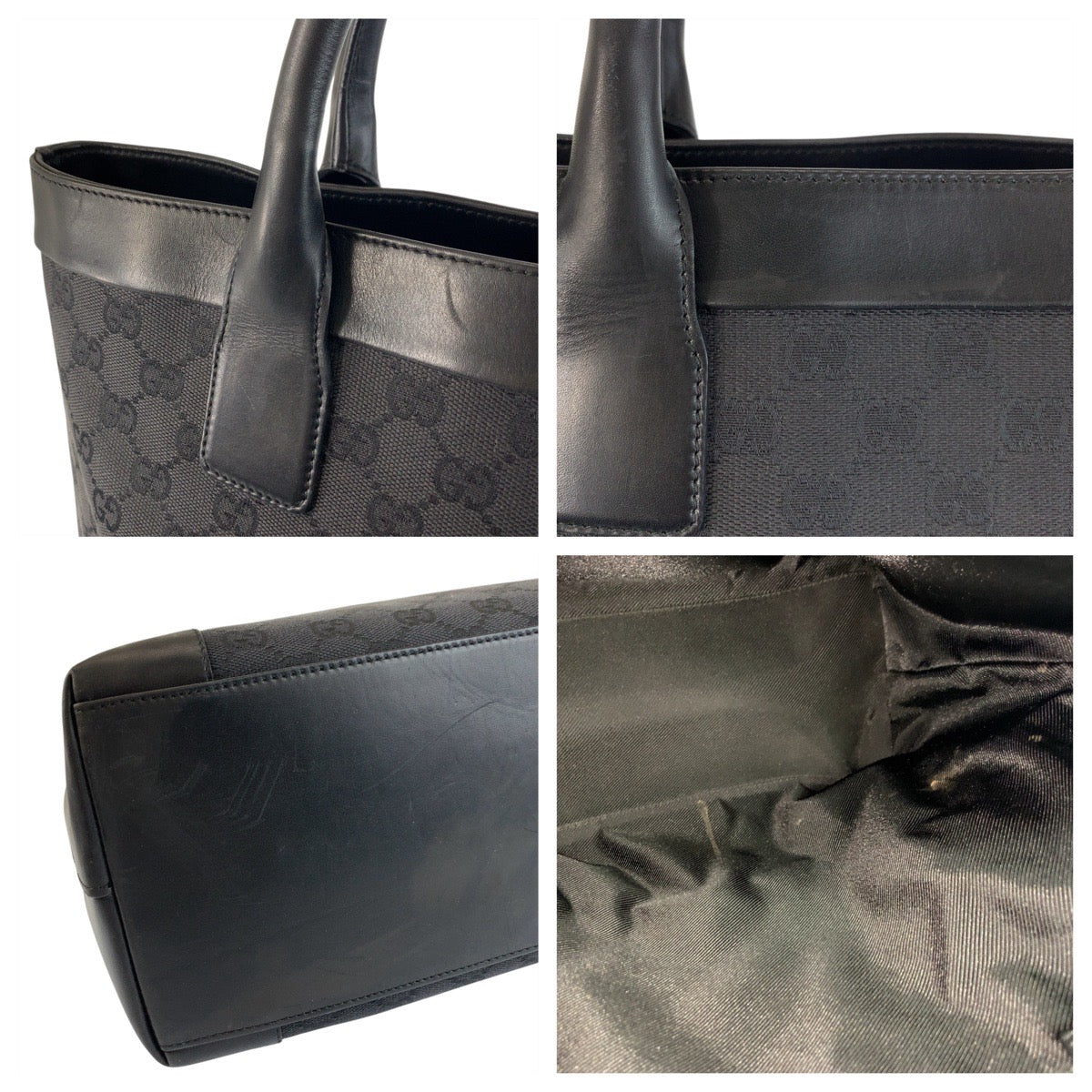 GUCCI Tote Bag 33889 GG canvas black