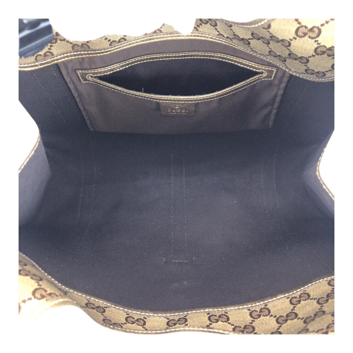 GUCCI Shoulder Bag 203494 GG canvas Gold brown GG crystal