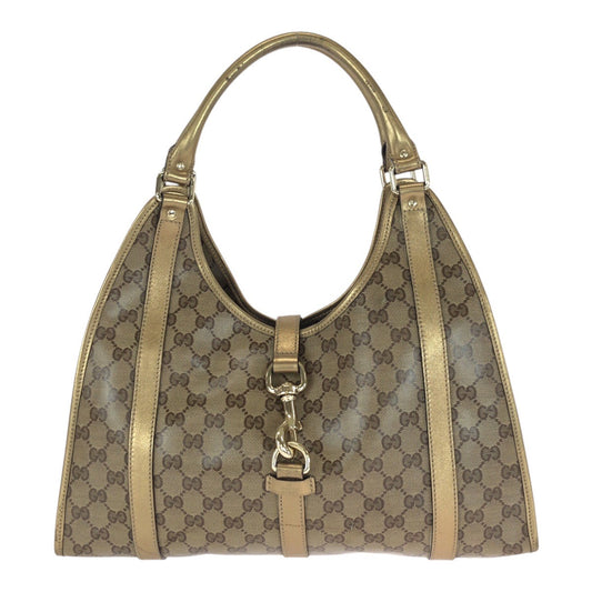 GUCCI Shoulder Bag 203494 GG canvas Gold brown GG crystal