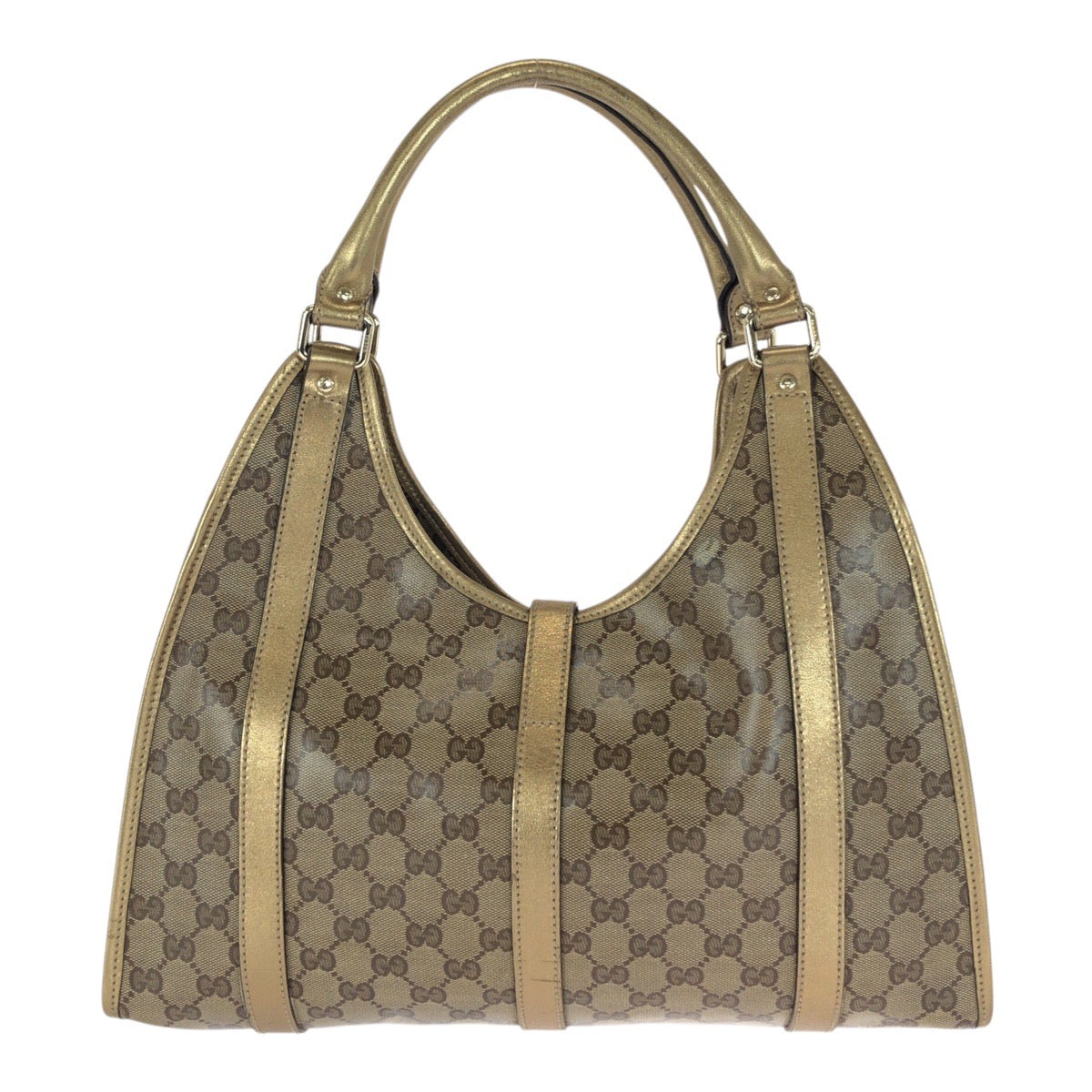 GUCCI Shoulder Bag 203494 GG canvas Gold brown GG crystal
