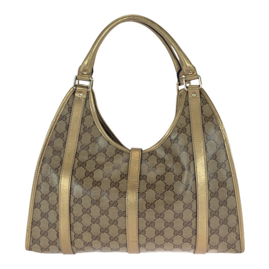 GUCCI Shoulder Bag 203494 GG canvas Gold brown GG crystal
