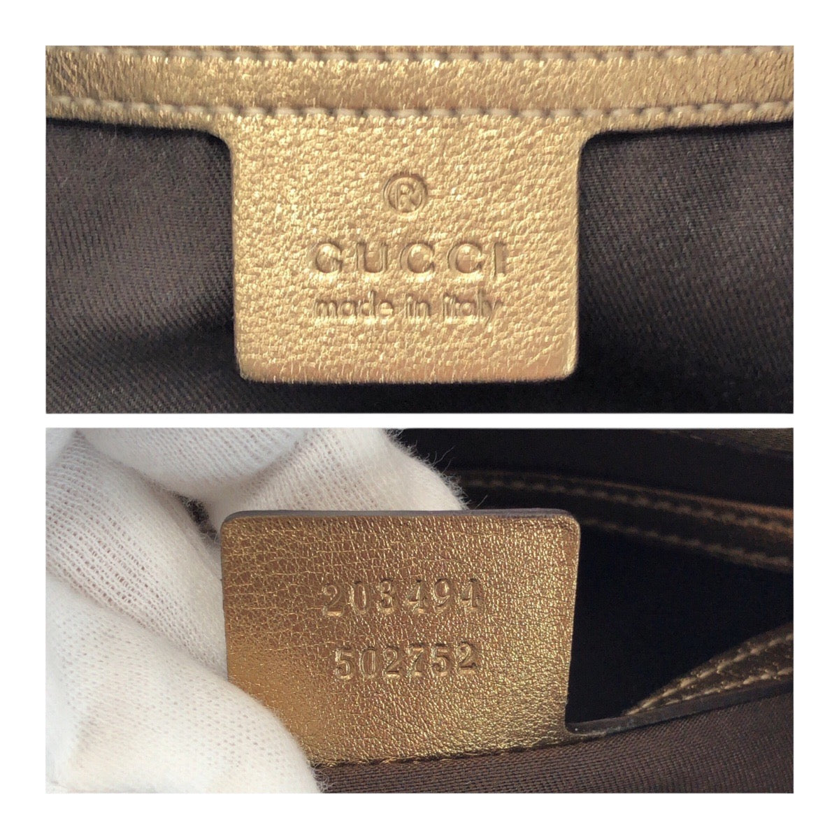 GUCCI Shoulder Bag 203494 GG canvas Gold brown GG crystal