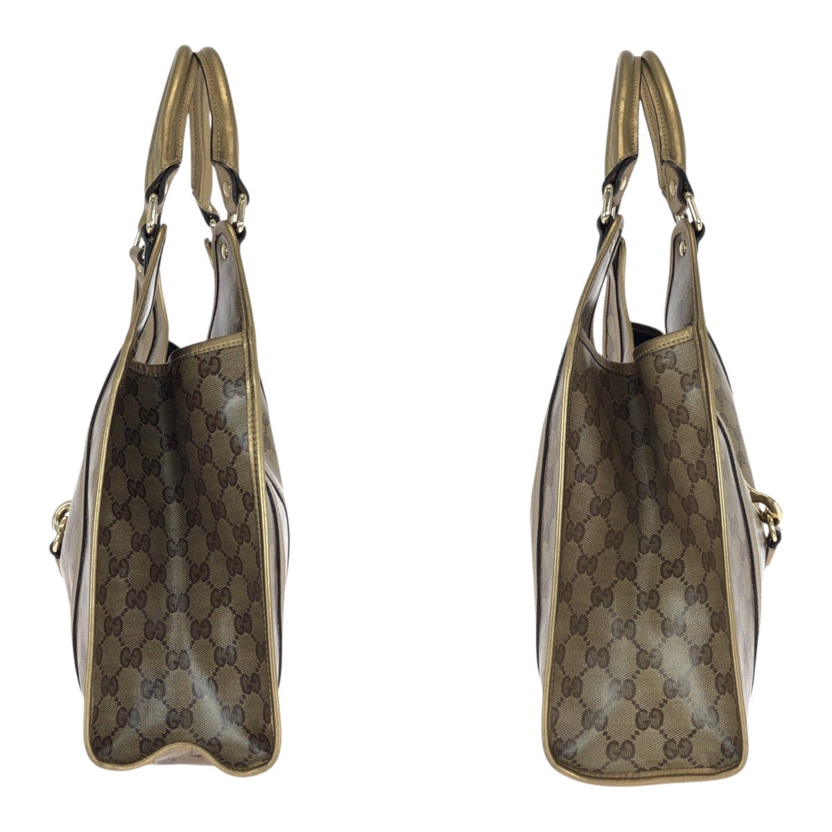 GUCCI Shoulder Bag 203494 GG canvas Gold brown GG crystal