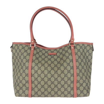 GUCCI Tote Bag 197953 GG Supreme Canvas Pink Gray Gold Metal