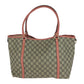GUCCI Tote Bag 197953 GG Supreme Canvas Pink Gray Gold Metal