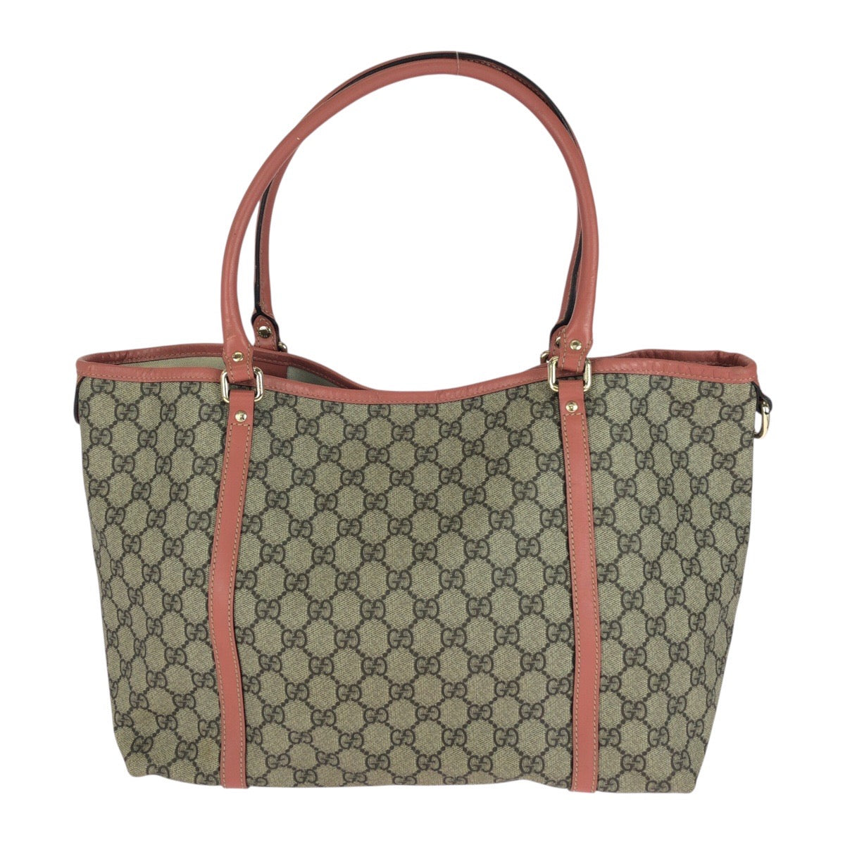GUCCI Tote Bag 197953 GG Supreme Canvas Pink Gray Gold Metal