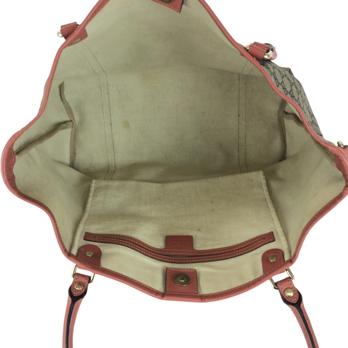 GUCCI Tote Bag 197953 GG Supreme Canvas Pink Gray Gold Metal
