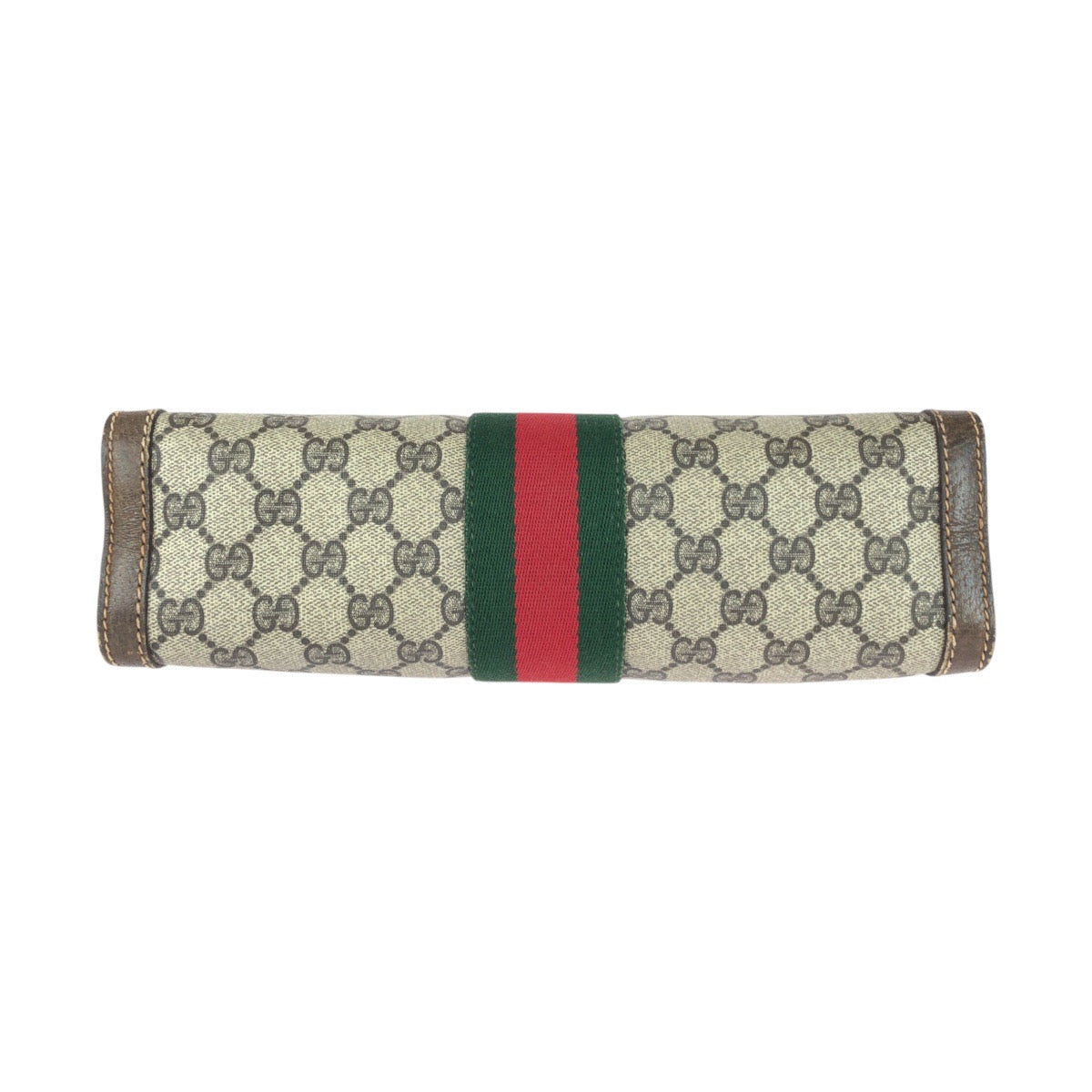 GUCCI Clutch bag 67 014 2125 GG Supreme Canvas Brown gray Old Gucci Shelly Line