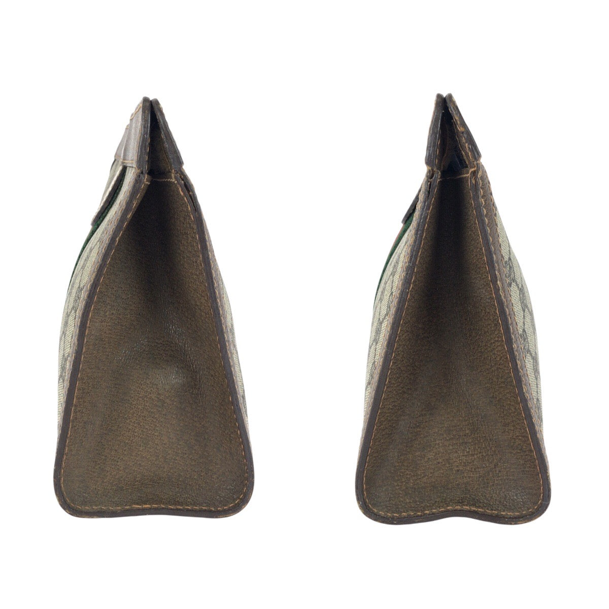 GUCCI Clutch bag 67 014 2125 GG Supreme Canvas Brown gray Old Gucci Shelly Line