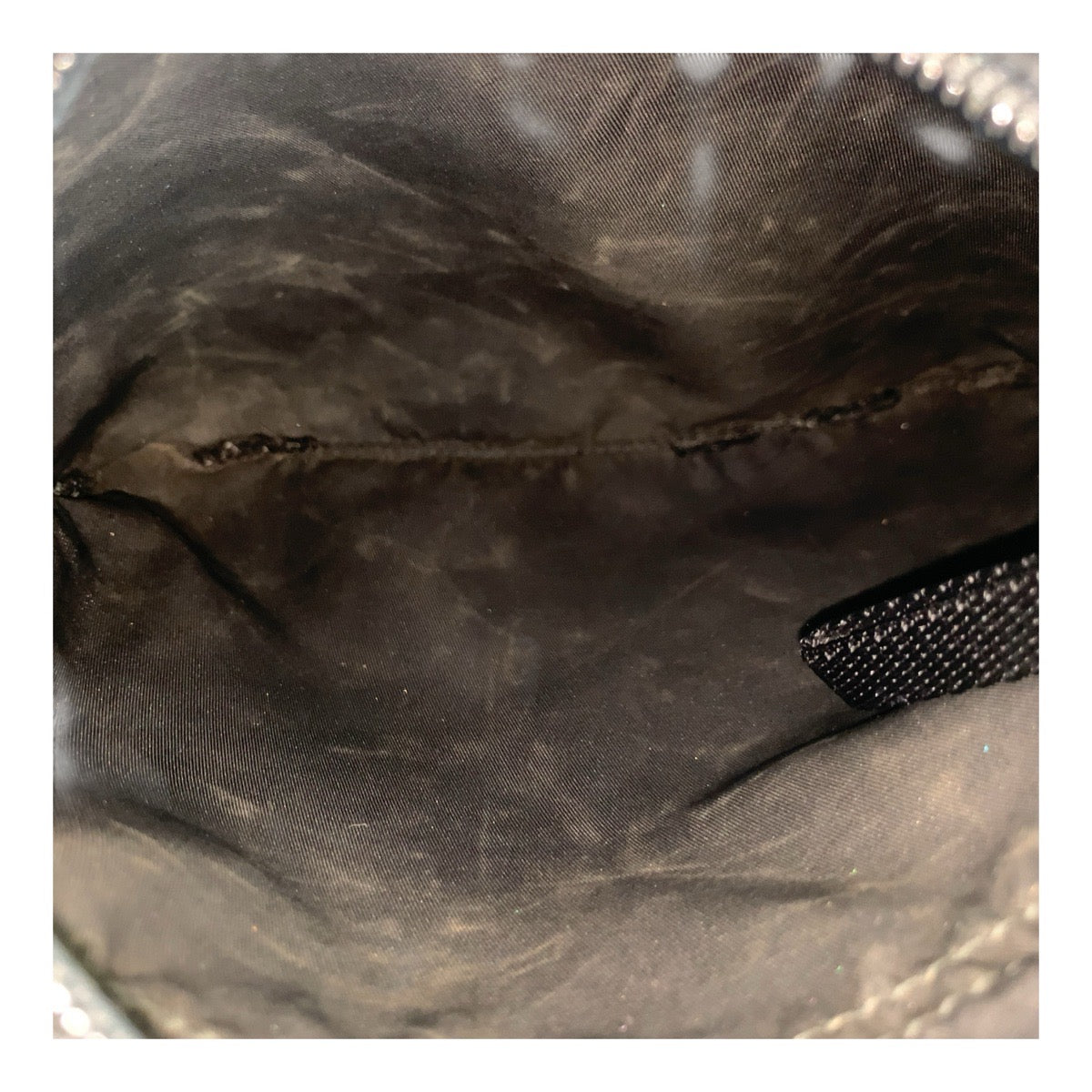 PRADA Shoulder Bag Nylon Black Silver Test Triangle With logo