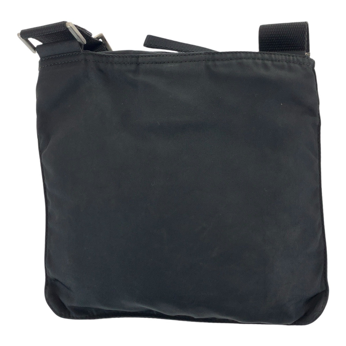 PRADA Shoulder Bag Nylon Black Silver Test Triangle With logo
