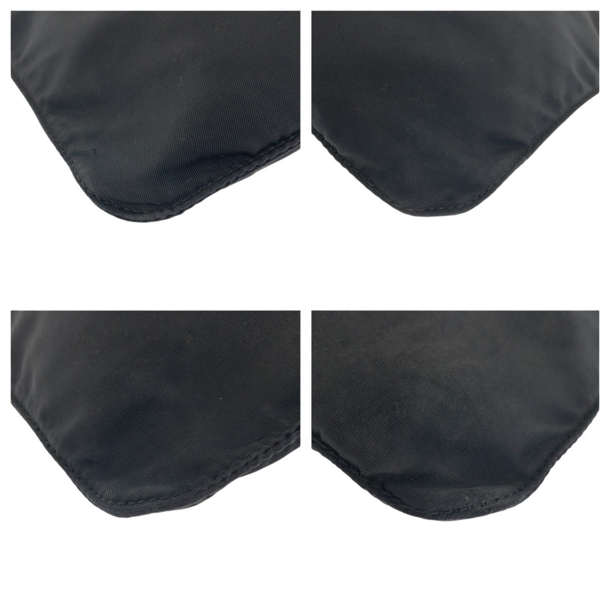 PRADA Shoulder Bag Nylon Black Silver Test Triangle With logo