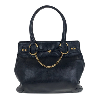 GUCCI Tote Bag 114914 leather Black GoldMetal Horsebit