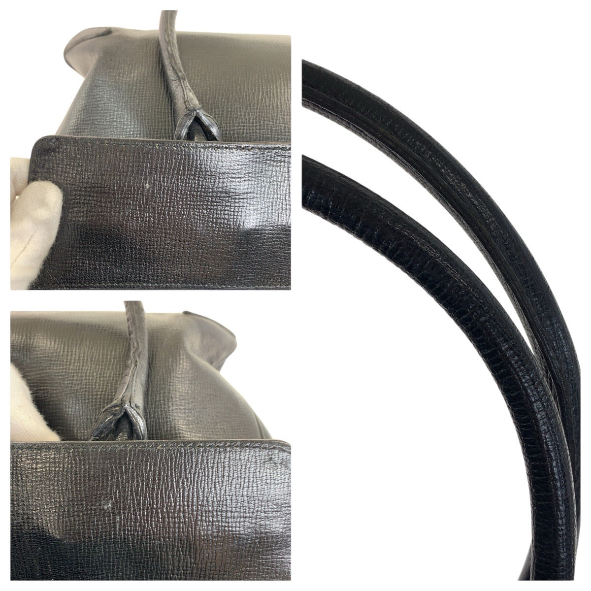 GUCCI Tote Bag 114914 leather Black GoldMetal Horsebit