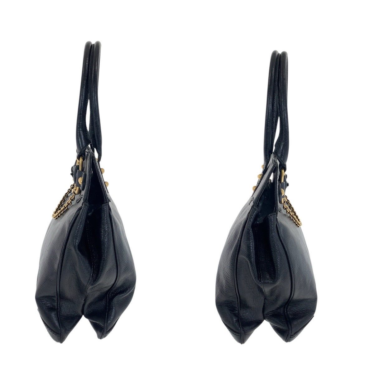 GUCCI Tote Bag 114914 leather Black GoldMetal Horsebit