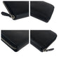 PRADA Long Wallet Purse leather Black SilverMetal Safiano Triangle With logo
