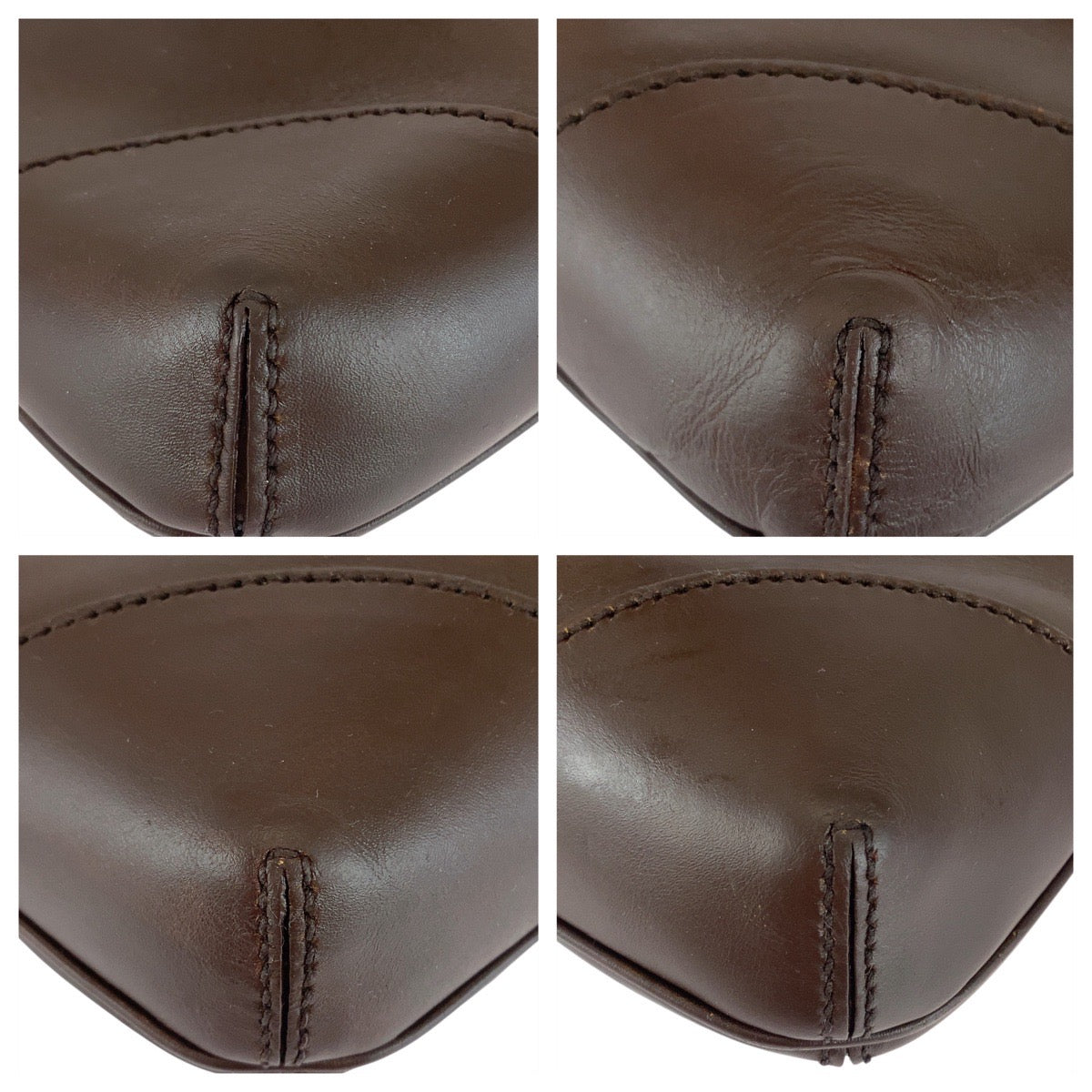 GUCCI Tote Bag 114875 leather Brown Gold Metal Interlocking Old Gucci