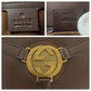 GUCCI Tote Bag 114875 leather Brown Gold Metal Interlocking Old Gucci