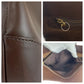 GUCCI Tote Bag 114875 leather Brown Gold Metal Interlocking Old Gucci