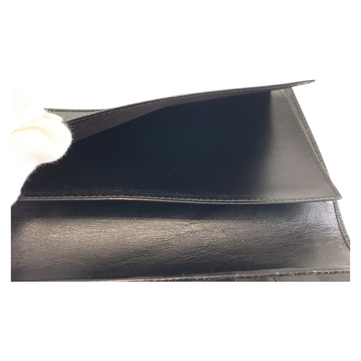 GUCCI Long Wallet Purse 030 1502 1530 leather Black black