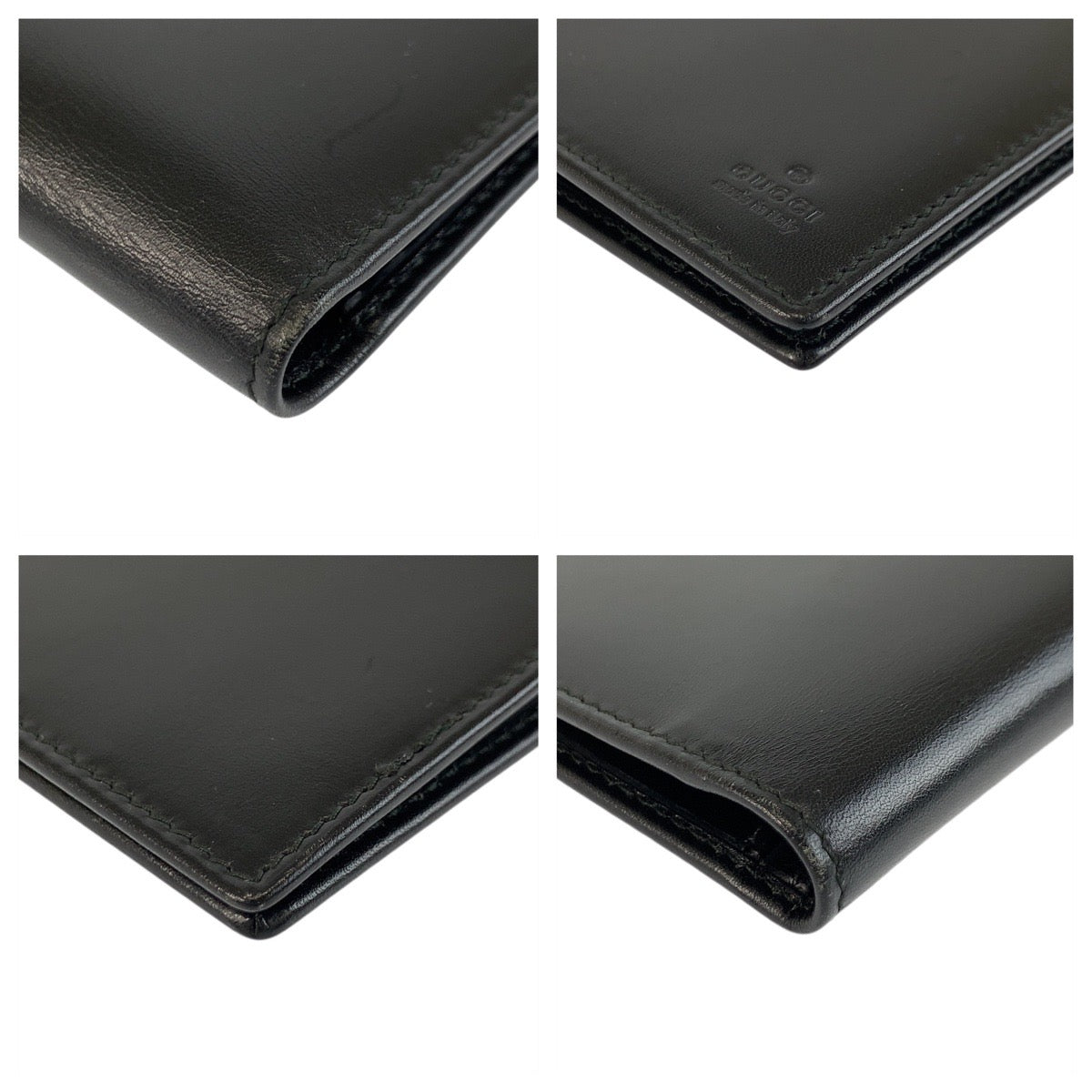 GUCCI Long Wallet Purse 030 1502 1530 leather Black black