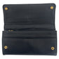 PRADA Long Wallet Purse leather Black gold Safiano