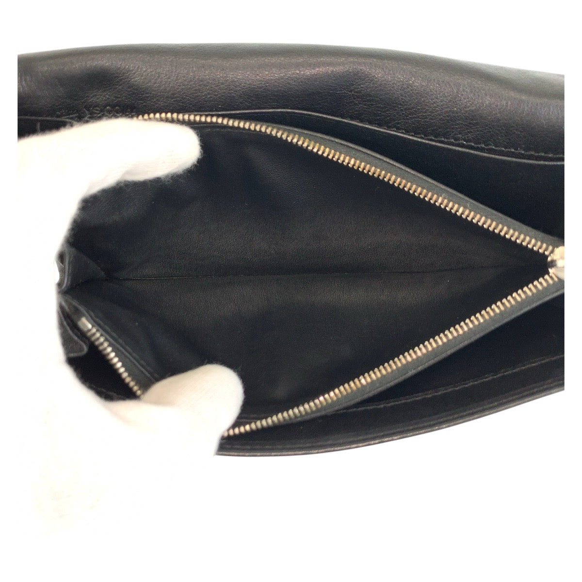 CELINE Long Wallet Purse YS 00/44 Suede Black SilverMetal C Macadam Pattern