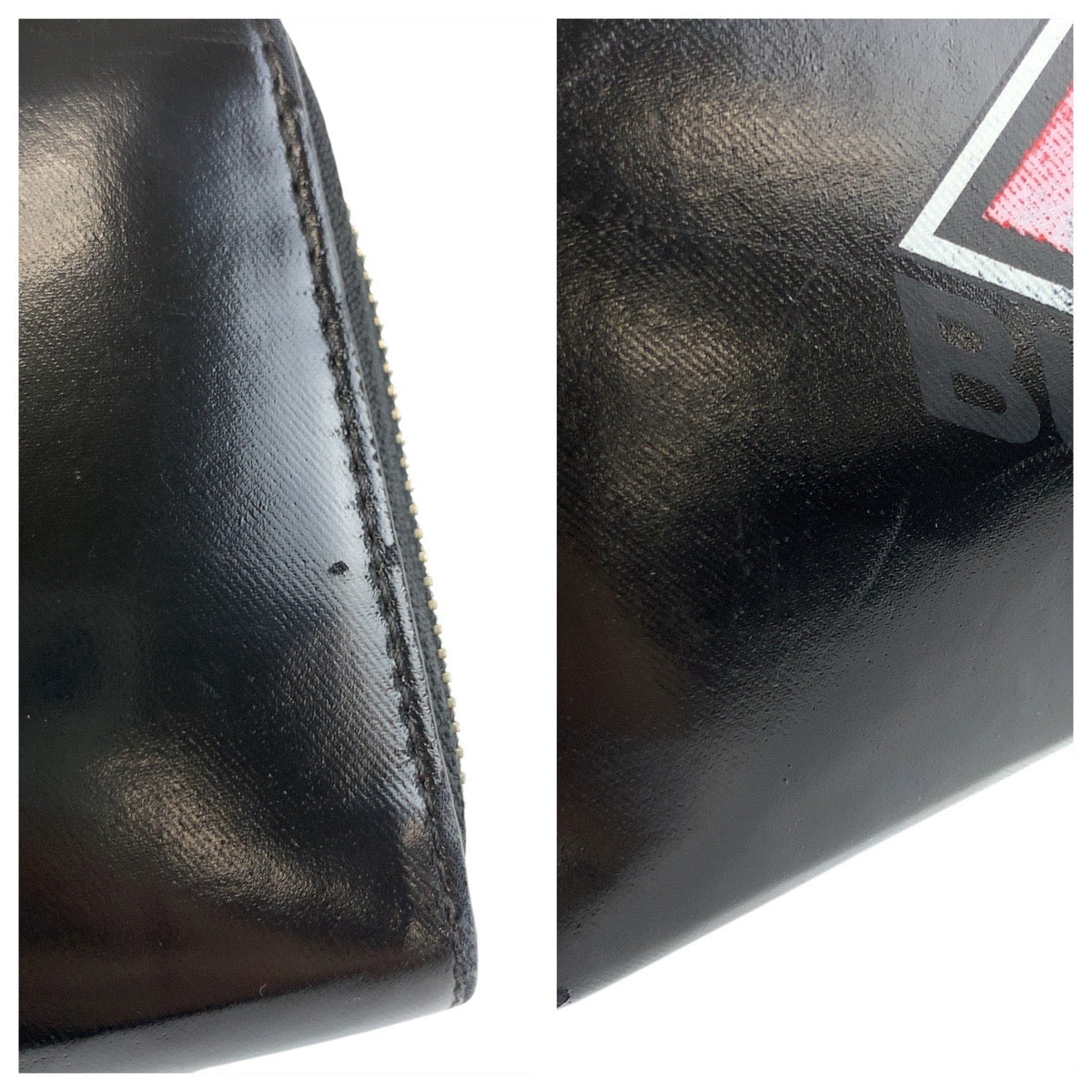 BURBERRY Long Wallet Purse leather Black SilverMetal logo graphics