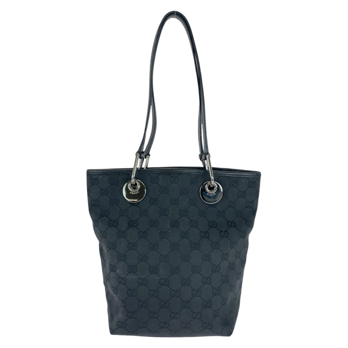 GUCCI Tote Bag 120840 GG canvas Black SilverMetal