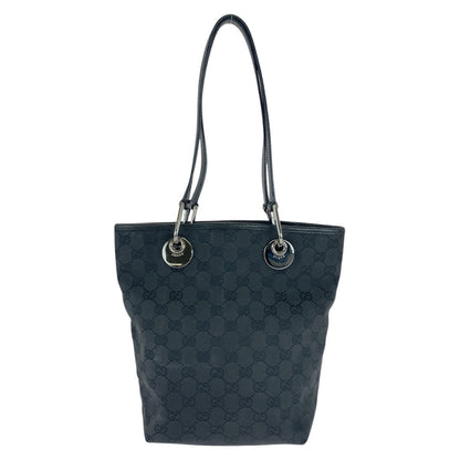 GUCCI Tote Bag 120840 GG canvas Black SilverMetal