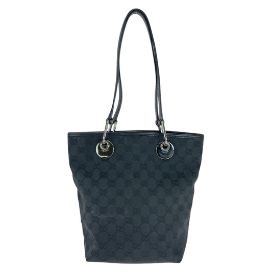 GUCCI Tote Bag 120840 GG canvas Black SilverMetal