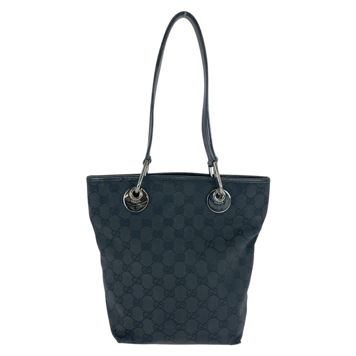 GUCCI Tote Bag 120840 GG canvas Black SilverMetal