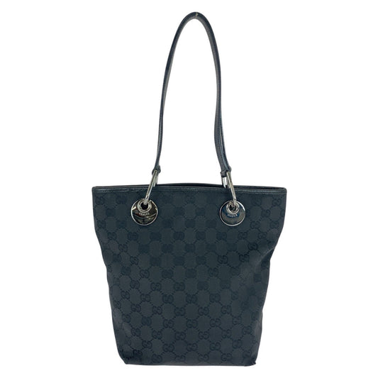 GUCCI Tote Bag 120840 GG canvas Black SilverMetal