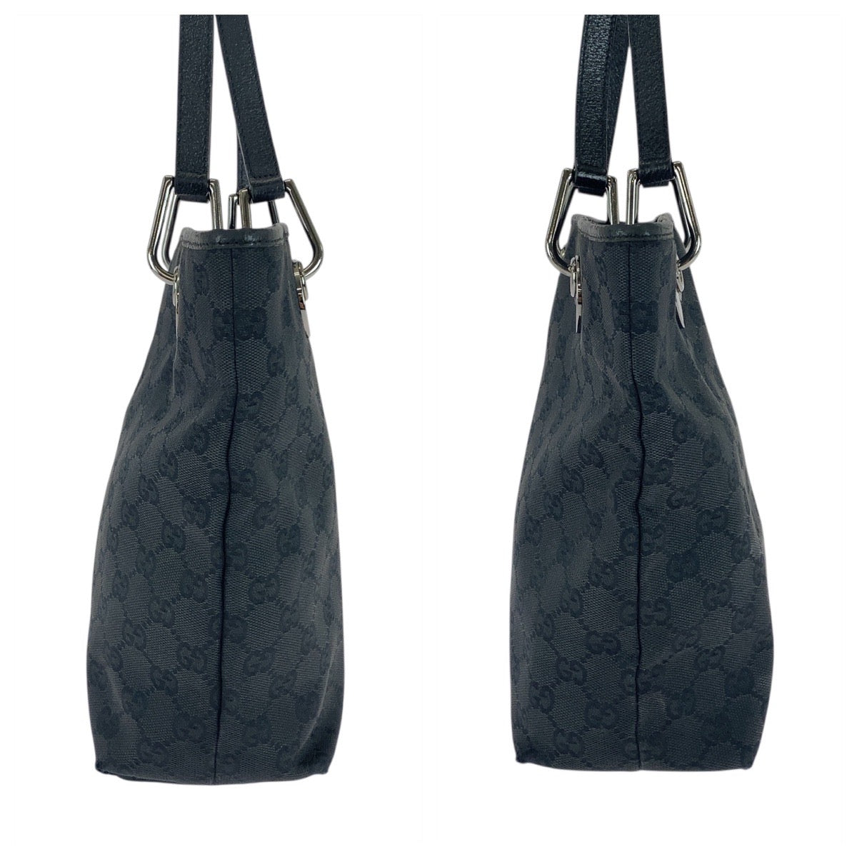 GUCCI Tote Bag 120840 GG canvas Black SilverMetal