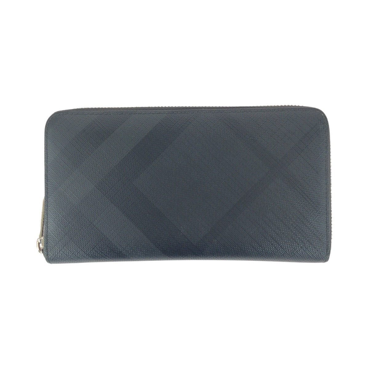 BURBERRY Long Wallet Purse PVC Black Silver Check Pattern