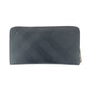 BURBERRY Long Wallet Purse PVC Black Silver Check Pattern