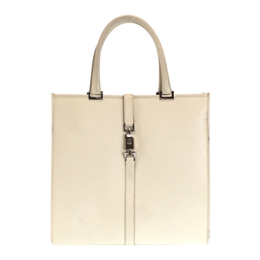 GUCCI Tote Bag 002 1064 leather White Ivory SilverMetal Jackie