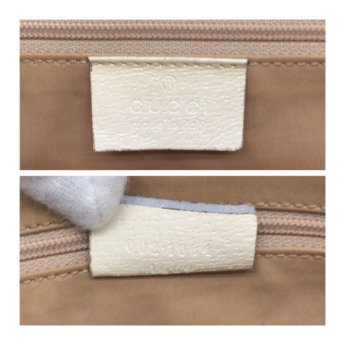 GUCCI Tote Bag 002 1064 leather White Ivory SilverMetal Jackie