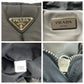 PRADA Tote Bag leather Grey SilverMetal Triangle With logo Nappa bomber